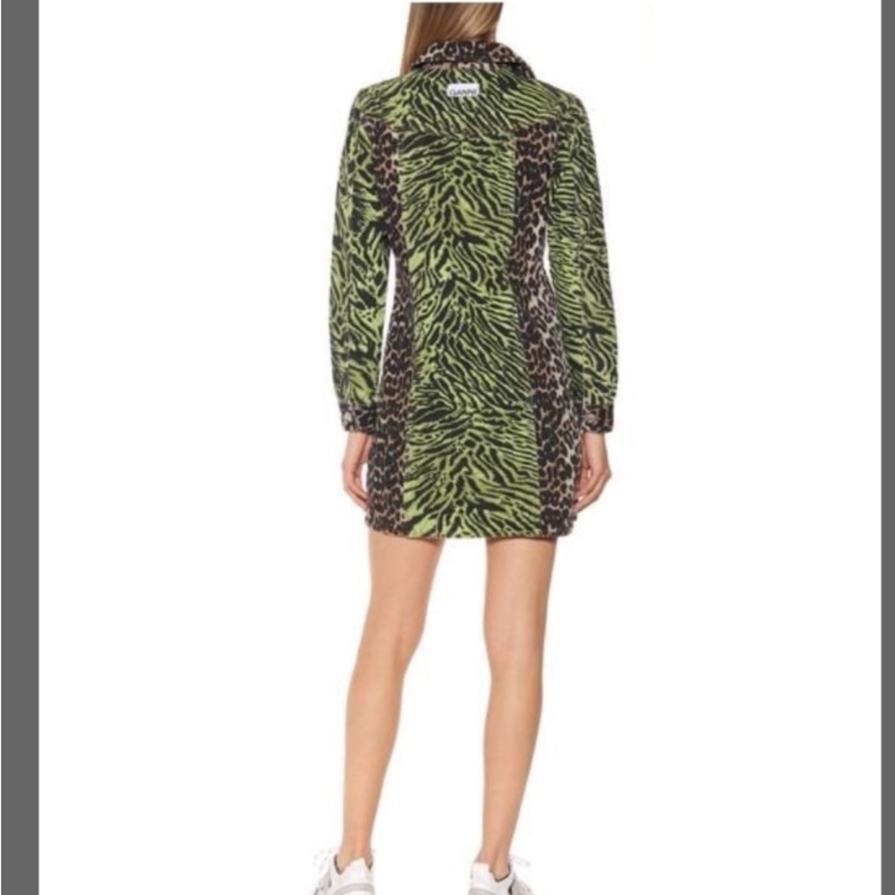 Gianni Green /Brown Leopard Animal Print Shirt/ Dress Jacket SZ 0/32 - Picture 7 of 7